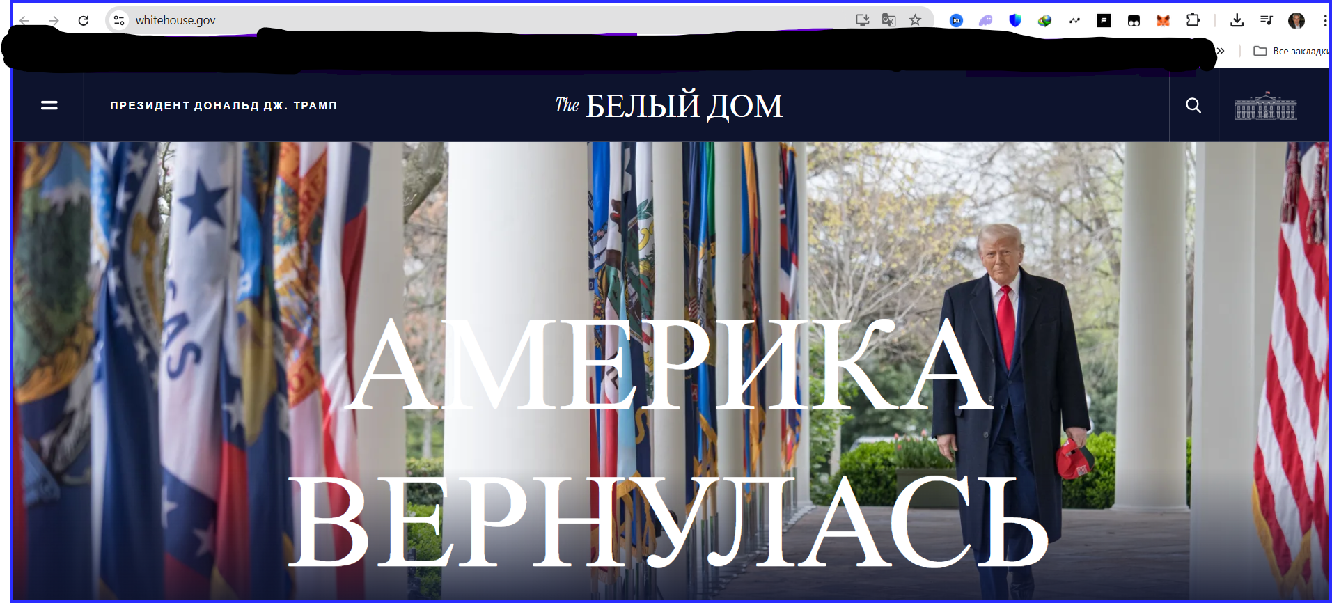 WiteHause Сайт на WordPress: Белый дом