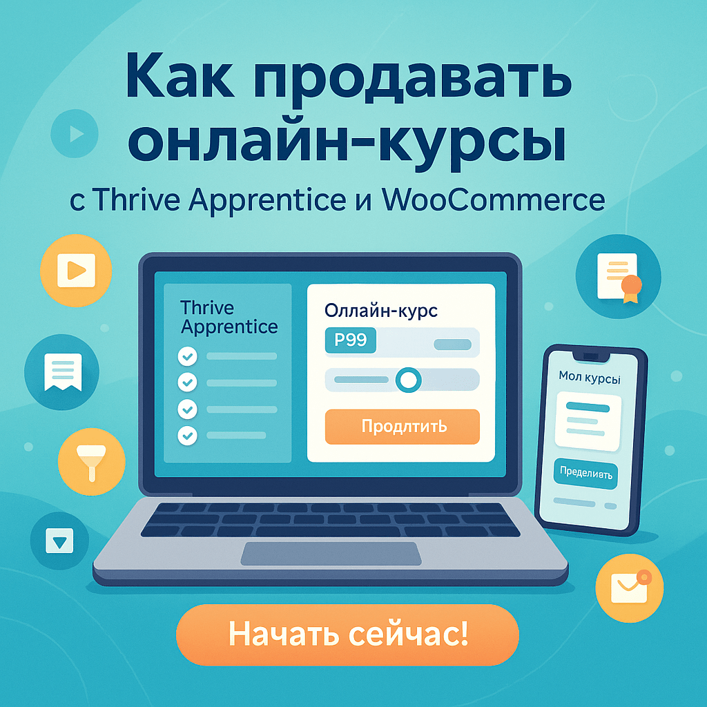 Как продавать онлайн-курсы с Thrive Apprentice и WooCommerce